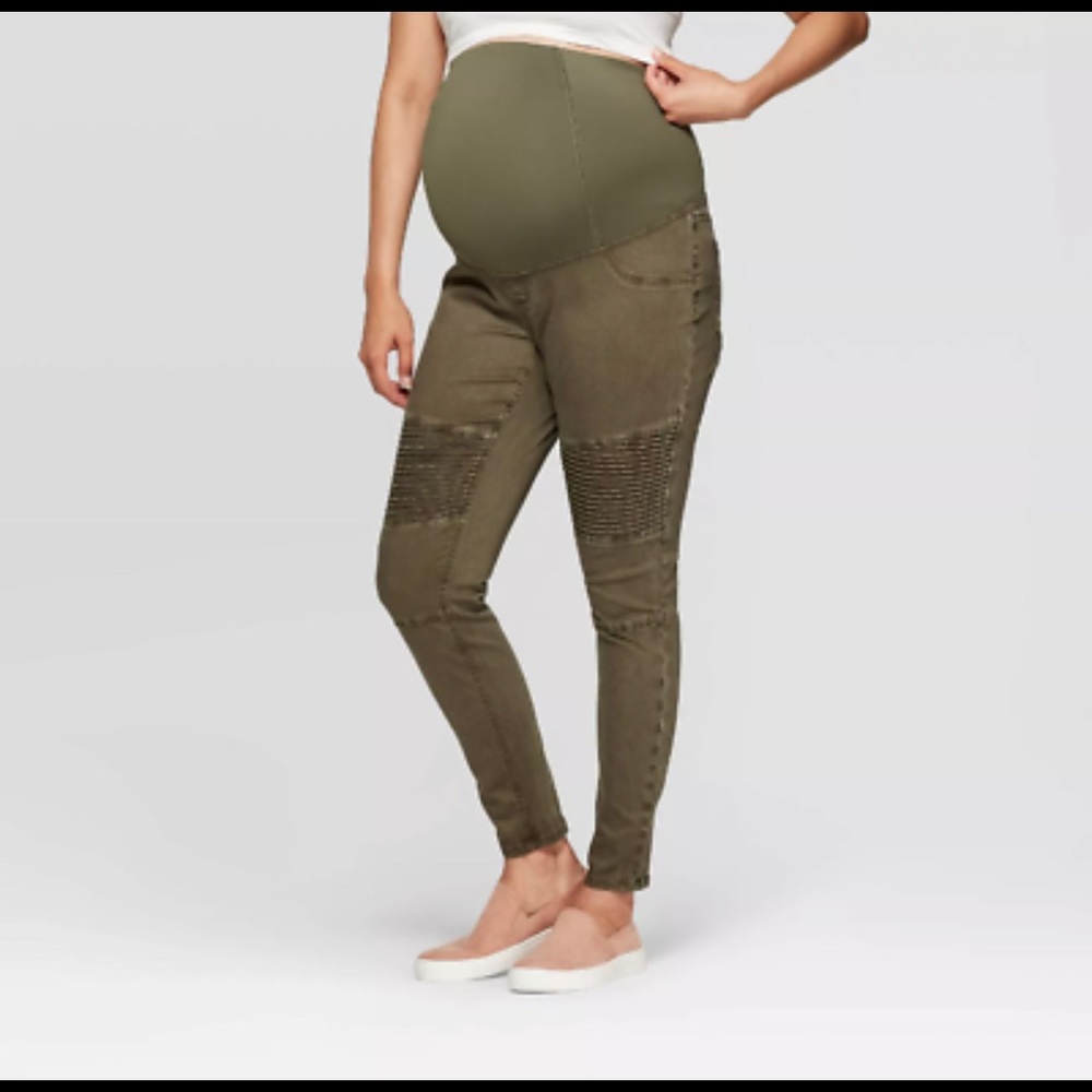 Maternity Crossover Panel Utility Jeggings